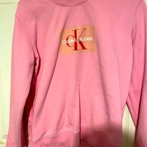 Pink Calvin Klein crew neck sweatshirt